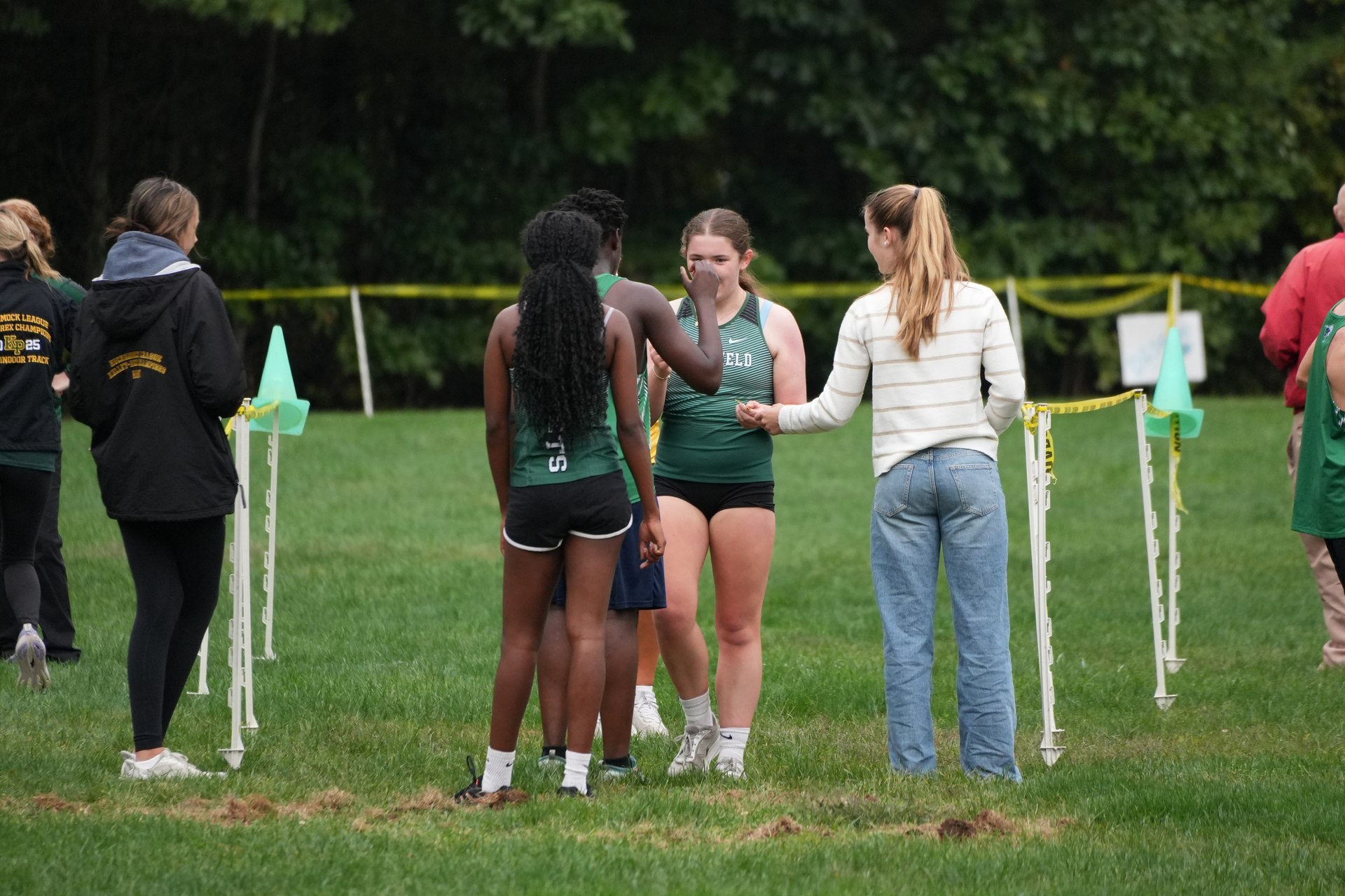 Coaches and runners together after the JV race.