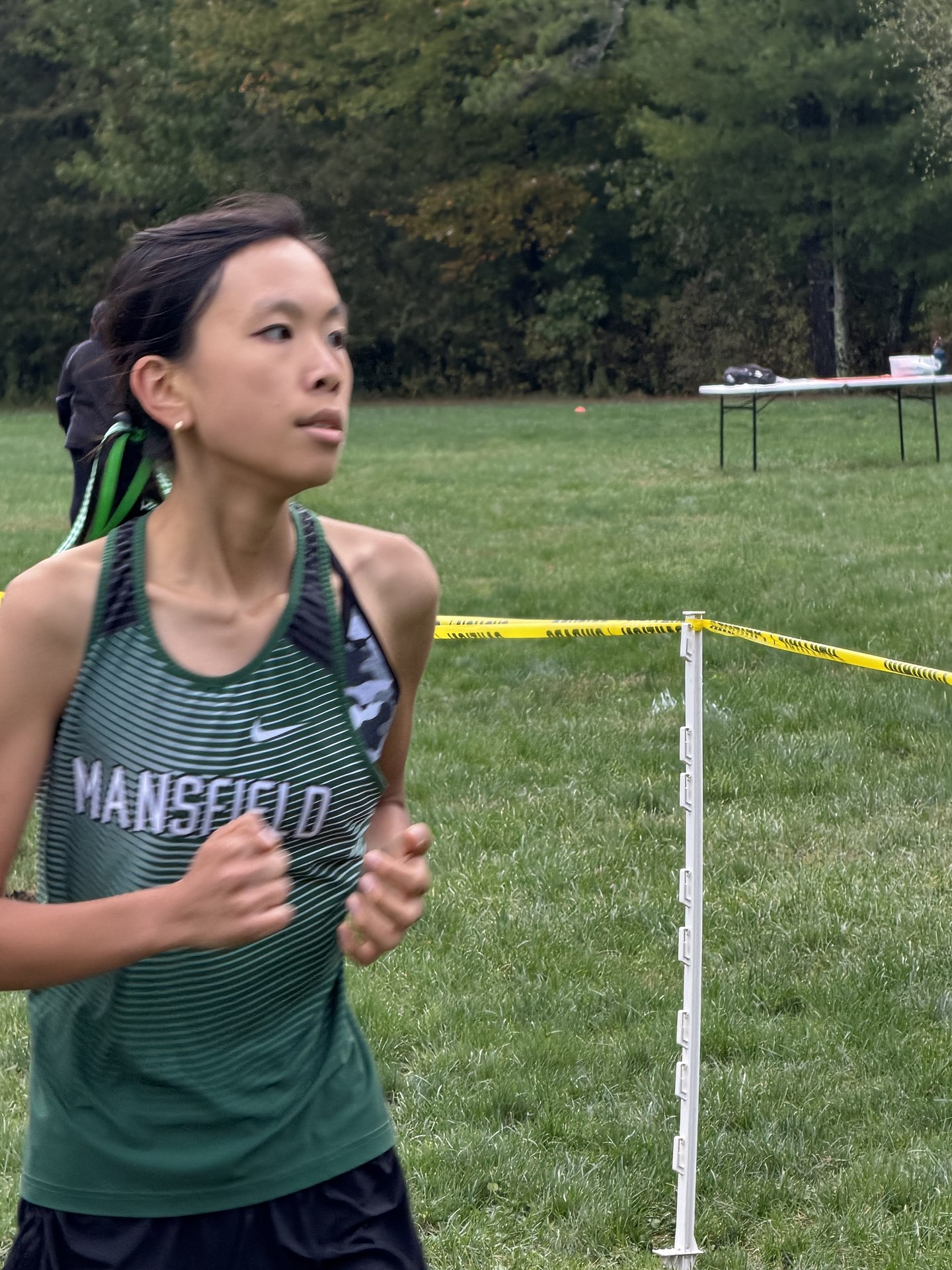 A Mansfield runner passing along the taped route.