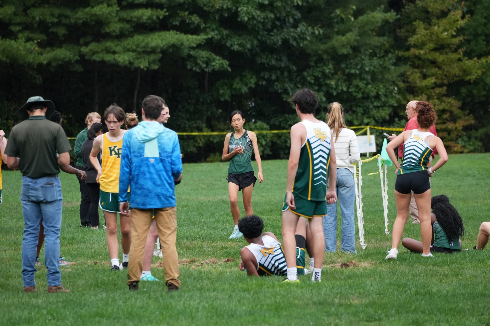 Runners from both teams gathering after their race.