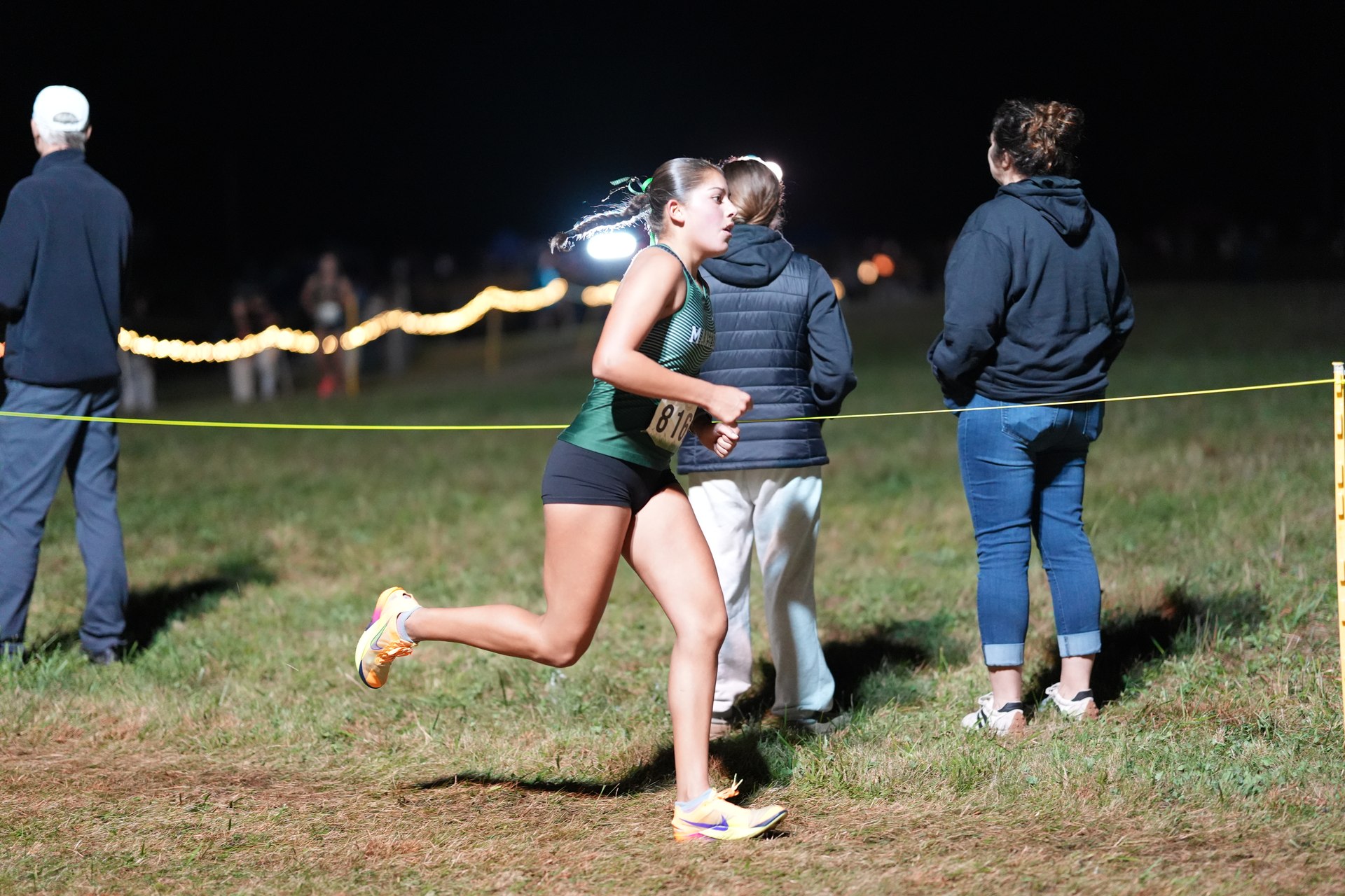 Leanna Levesque follows the tape on her way to a 5K personal best.