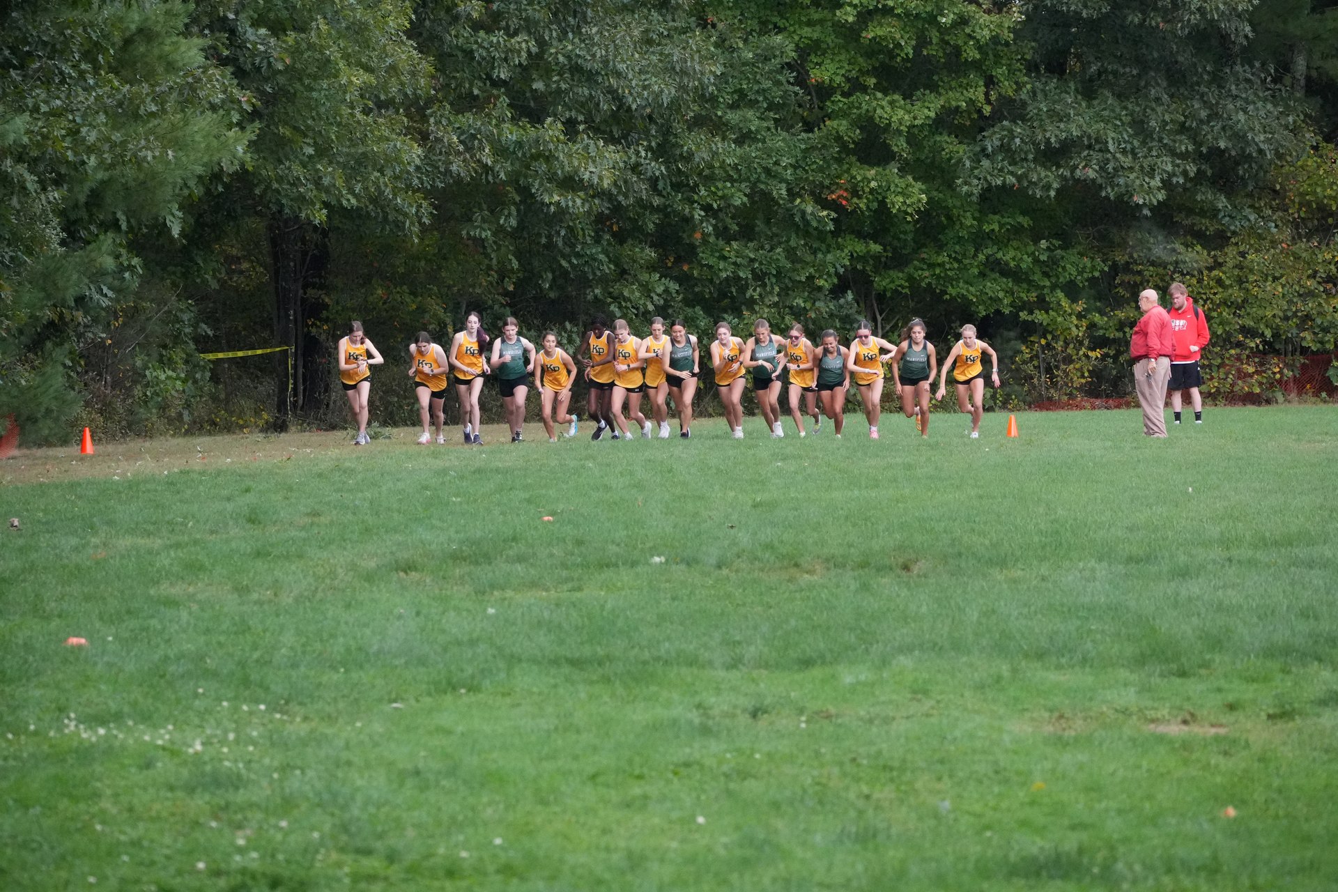 The girls varsity field getting underway.