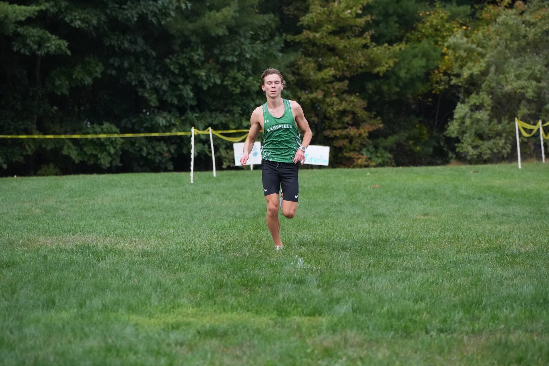Mansfield green on the approach to the finish.