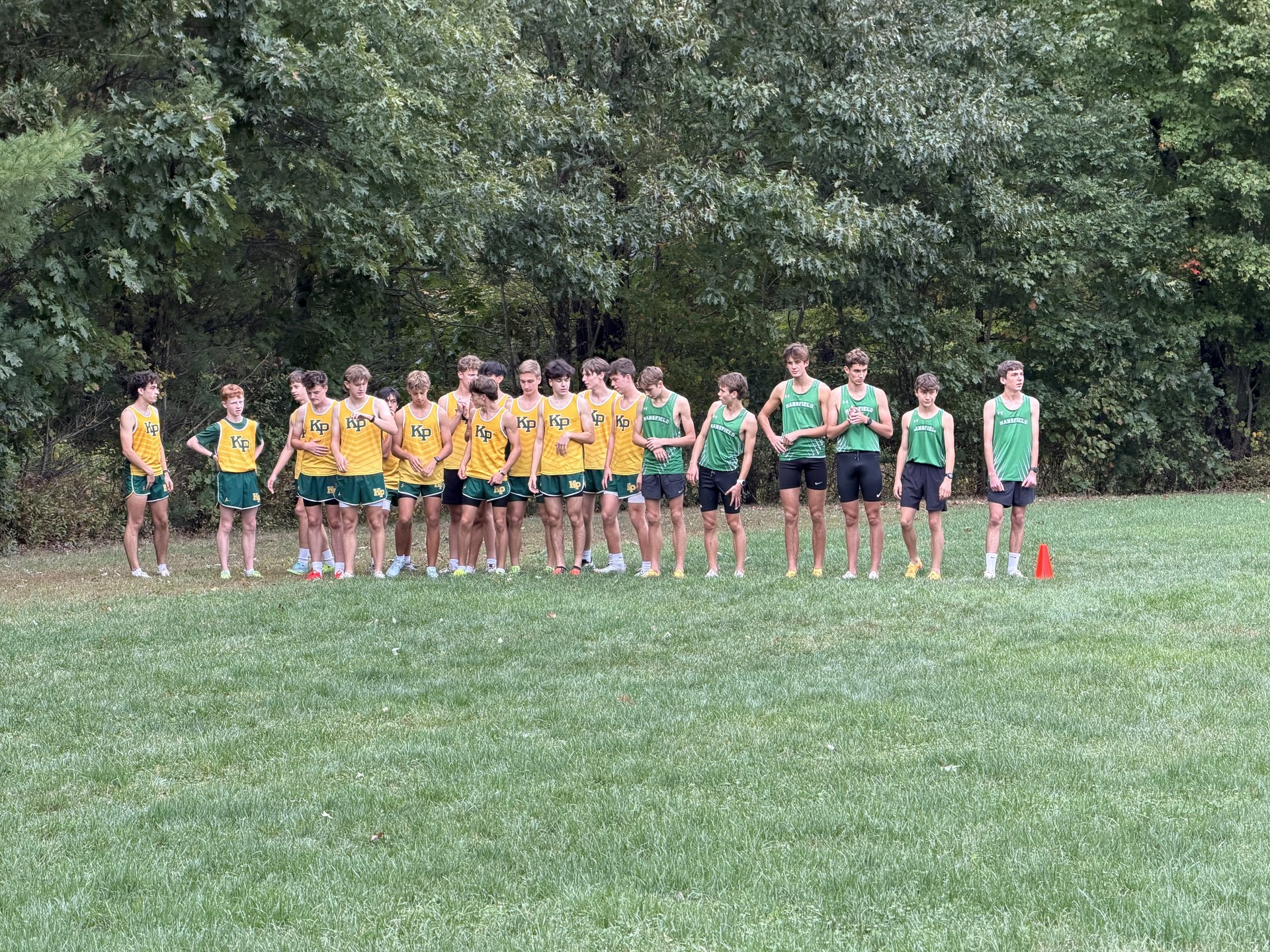 Mansfield and King Philip lining up for the boys varsity race.
